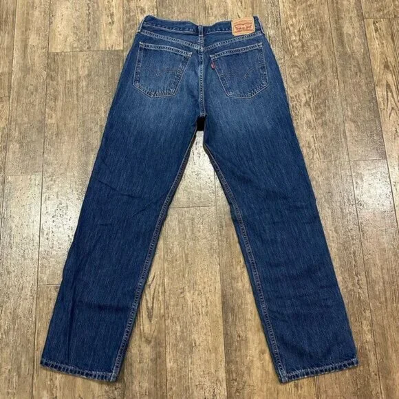 Levi's LOW PRO STRAIGHT Leg Sz 28 Blue Distressed Jeans Denim Pants 29x29.5 - Picture 2 of 13